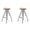Black+Orange, variant on Set of 2 Industrial Counter Height Bar Stools, Welded Metal Frame Bar Stools with Faux Leather Padded Seat & Wood Footrest, Rubber Floor Protectors for Kitchen Bar Cafe