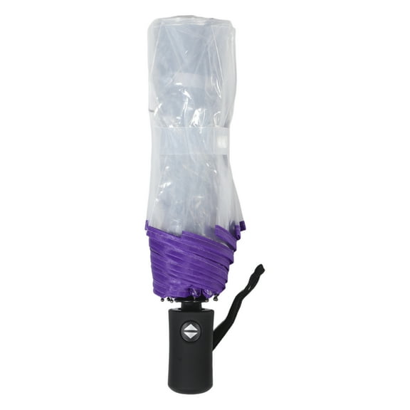 OUNONA Clear Foldable Umbrella Purple Windproof Waterproof for Home