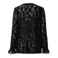 thumbnail image 6 of Women's Fashion Casual Lace Long Sleeve Button Up Shirt For Autumn Outfit Set Shirt for Women Tops for Leggings Short Sleeve Long Sleeve Compression Women Women Causal Shirts Polyester Tees Women, 6 of 7
