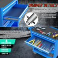 thumbnail image 5 of 4 Drawer Rolling Tool Chest, Metal Tool Cart on Wheels, Key Locking & Drawer Storage Interlocking System, Tool Box Cabinet for Garage,Warehouse，Blue, 5 of 7