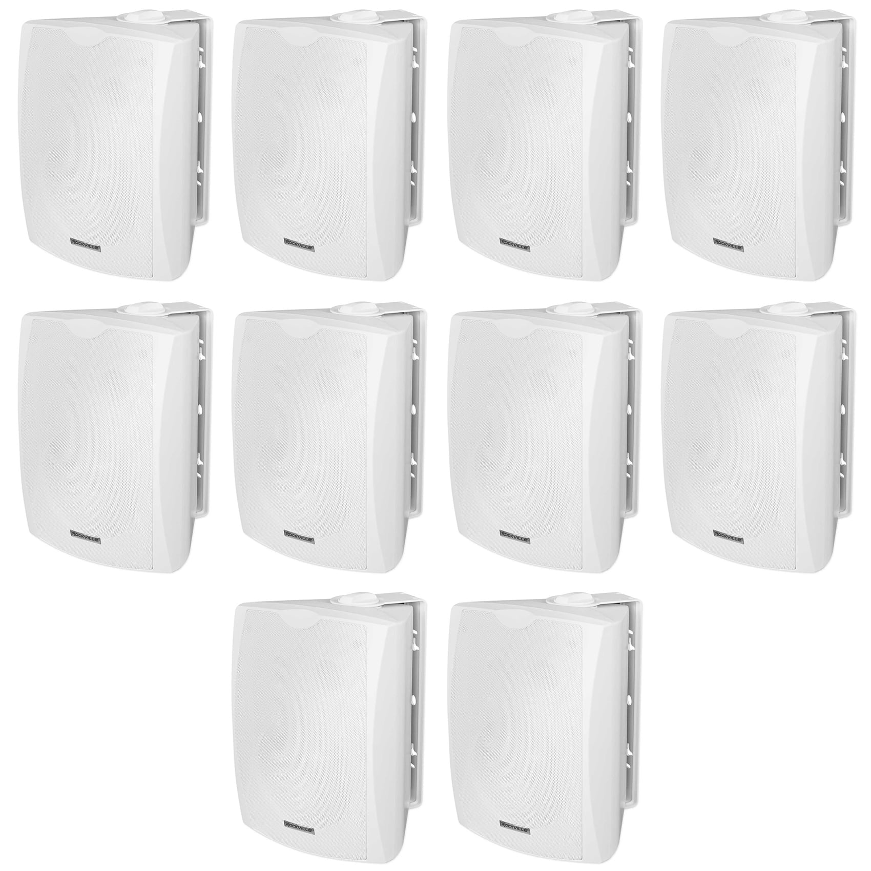 10 Rockville WET-6W 70V 6.5" IPX55 White Commercial Indoor/Outdoor Wall Speakers