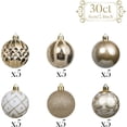 thumbnail image 3 of Valery Madelyn 30ct 2.36 inches Christmas Ornaments, White Gold Shatterproof Christmas Ball Ornaments Set, Hanging Tree Ornaments Bulk for Xmas Party Decor, 3 of 9