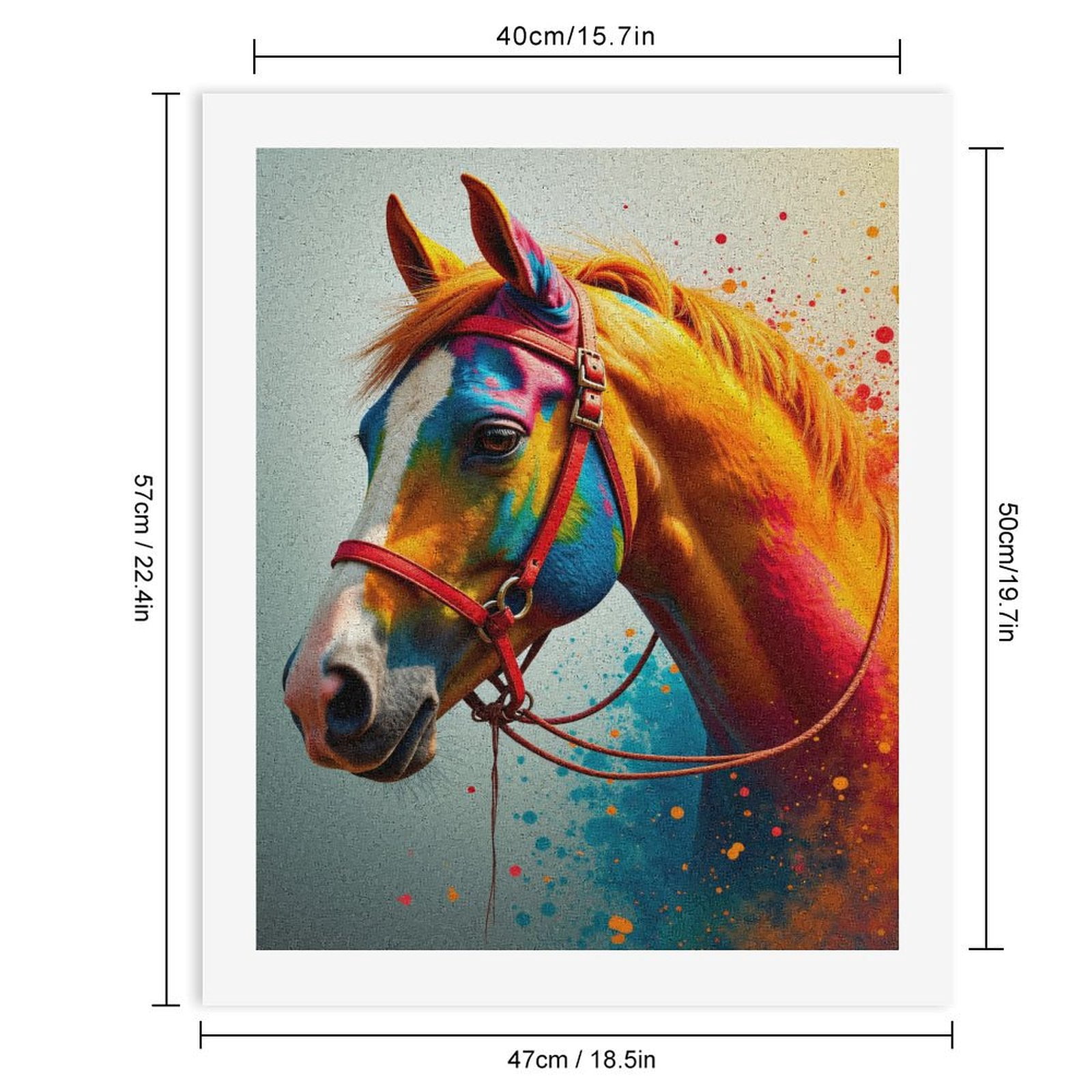 Paint By Numbers Kit for Adults Beginner - DIY Colorful Horse Art Portrait Canvas Painting Kits for Adults, Frameless Paint By Number for Adults for Home Wall Decor 16x20 Inch