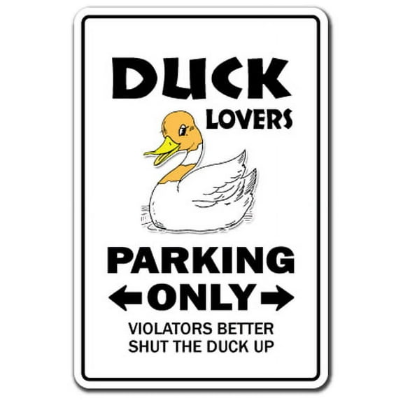 Duck Lovers Parking [3 Pack] of Vinyl Decal Stickers | Indoor/Outdoor | Funny decoration for Laptop, Car, Garage , Bedroom, Offices | SignMission