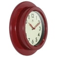 thumbnail image 4 of Infinity Instruments Retro Escape Plastic 9.75" Indoor Wall Clock with Silent Movement, Red, 4 of 7