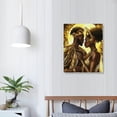 thumbnail image 4 of JEUXUS African American Wall Art Poster Black Queen King Lover Paintings On Canvas Afro Paintings Black Couples Contemporary Canvas Wall Artworks Home Decor Bedroom  16x20 in, 4 of 5