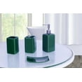 thumbnail image 3 of Complete bathroom set rug mat lid cover with 4 piece ceramic accessories #6 Hunter green plain color, 3 of 3