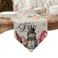 thumbnail image 4 of Table Runner Dresser Scarves Christmas Gnome with Snowman Cotton Linen Burlap Table Cover Winter Snowflake on Linen Table Runners for Family Kitchen Dining Holiday Party Banquet Decor, 4 of 5