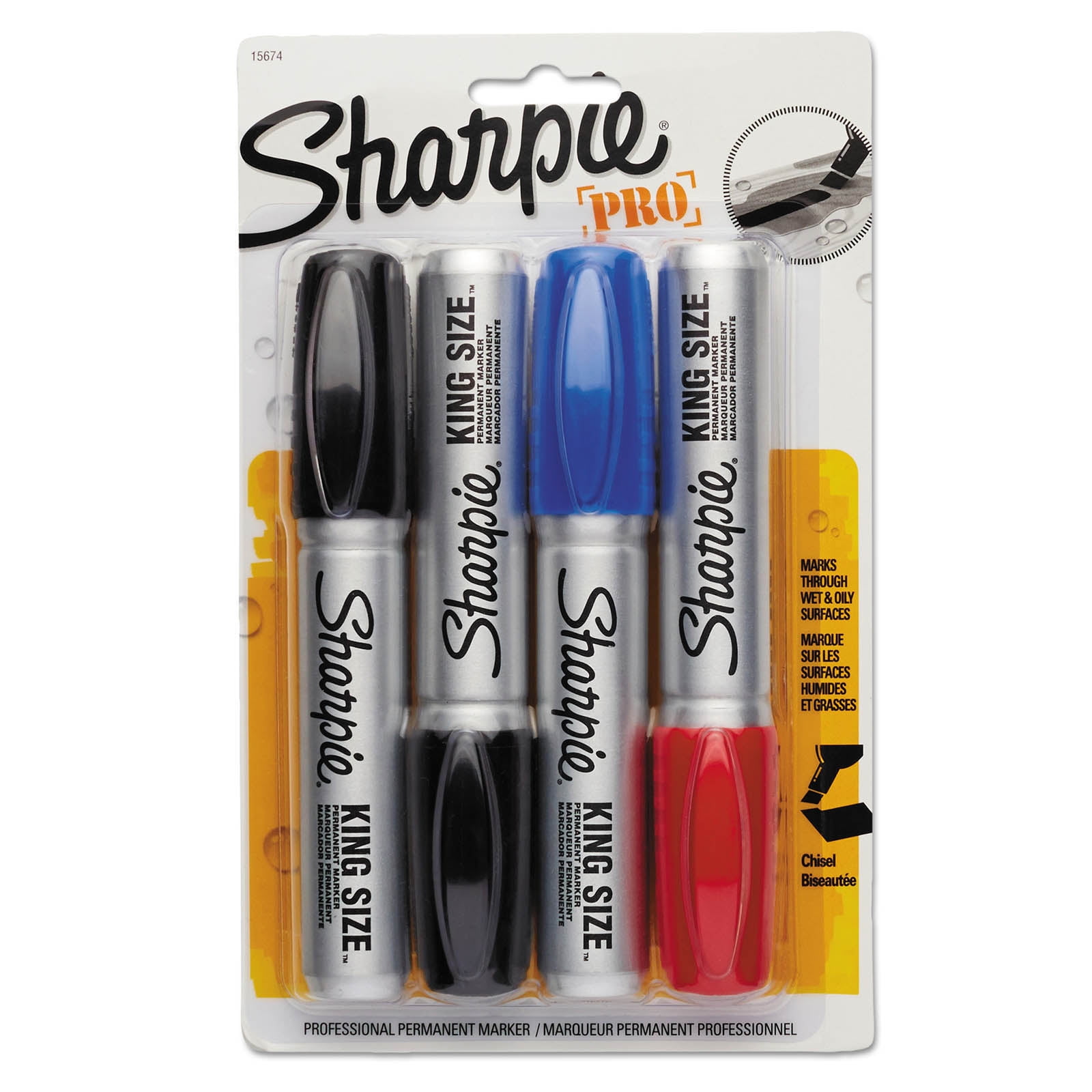 Product of Sharpie King Size Marker with Chisel Tip, 4 per Pack Blue