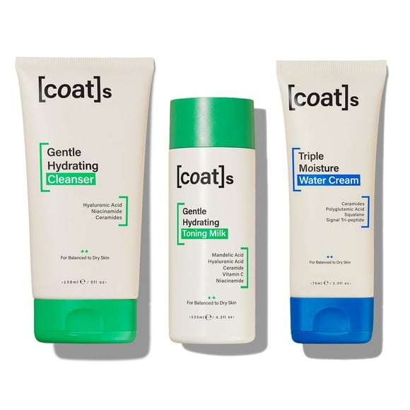 Coats Skinsentials Ensemble Nettoyant 5 oz, Toner 4.2 oz & Hydratant 2.5 oz Régime en 3 Étapes Protège la Barrière Cutanée avec Céramides, pour Femmes et Hommes