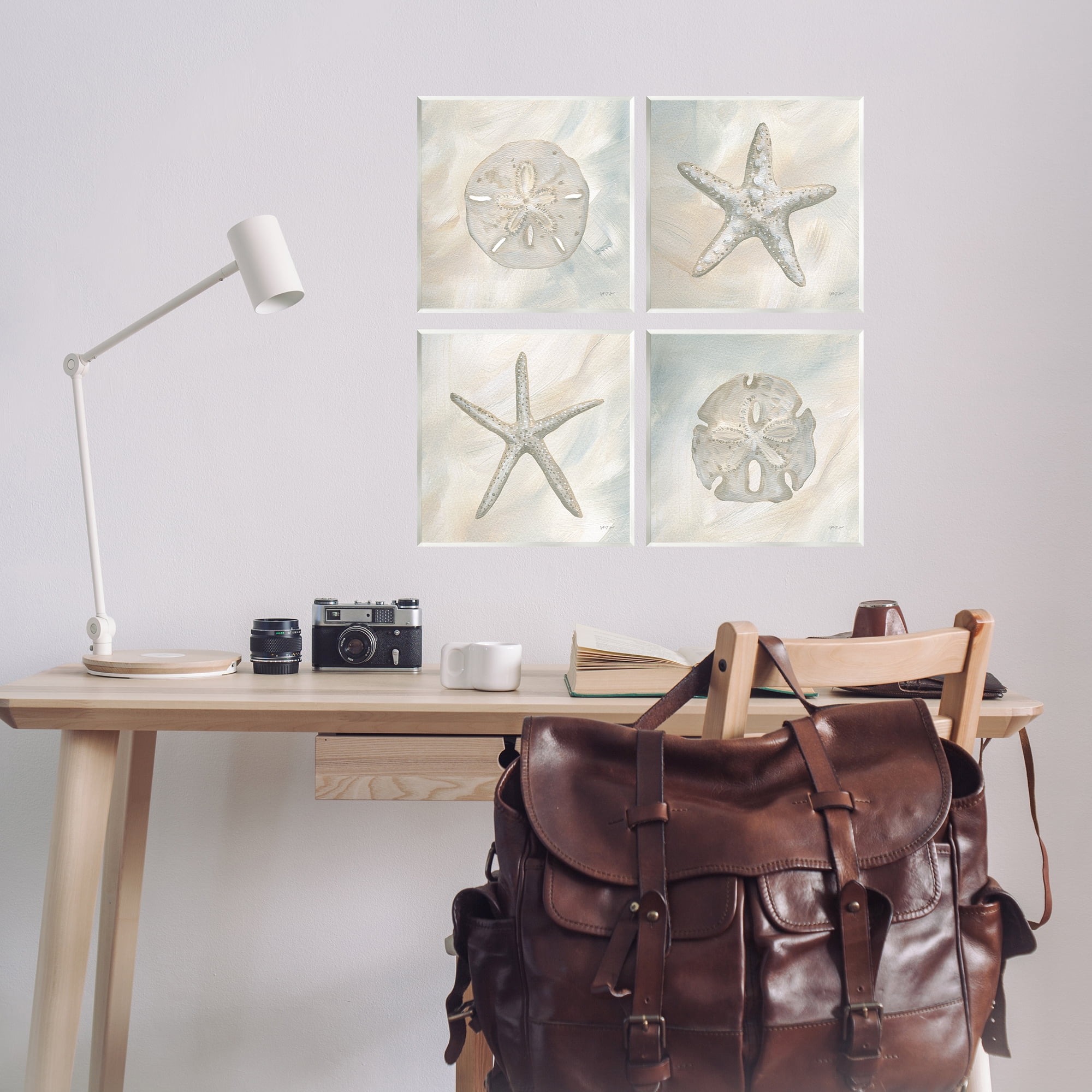 Stupell Industries Neutral Starfish & Sand Dollars Nautical & Beach Painting Unframed Art Print Wall Art, 12 x 12, Set of 4