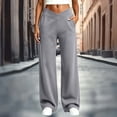 thumbnail image 2 of Ovbmpzd Loose Pants Yoga Wide-Leg Gray Active High Wasited Leggings Casual Tummy Control Leggings With Pockets,XL, 2 of 6