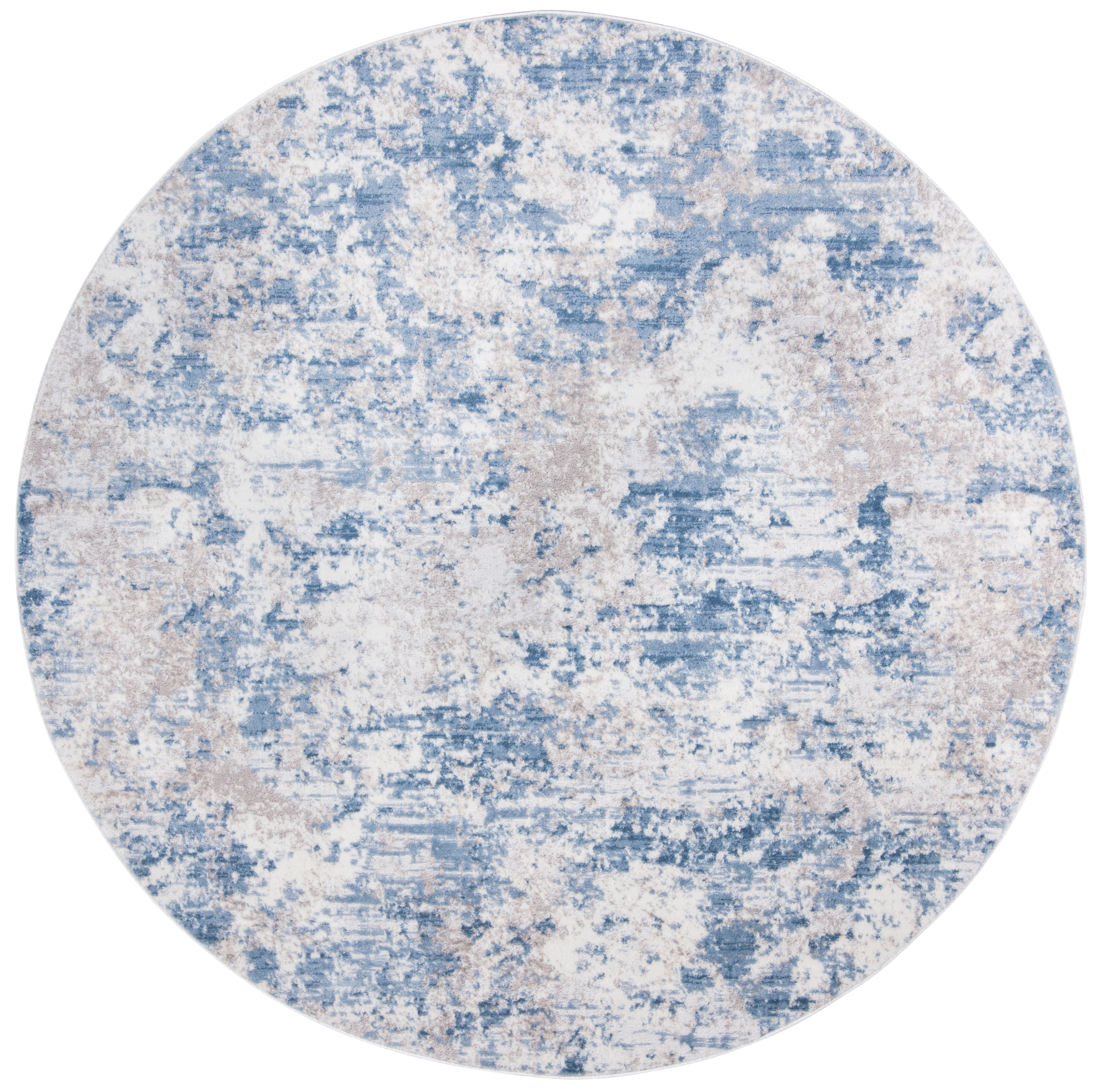 SAFAVIEH Amelia Alastar Abstract Distressed Area Rug, Gray/Blue, 12' x 12' Round