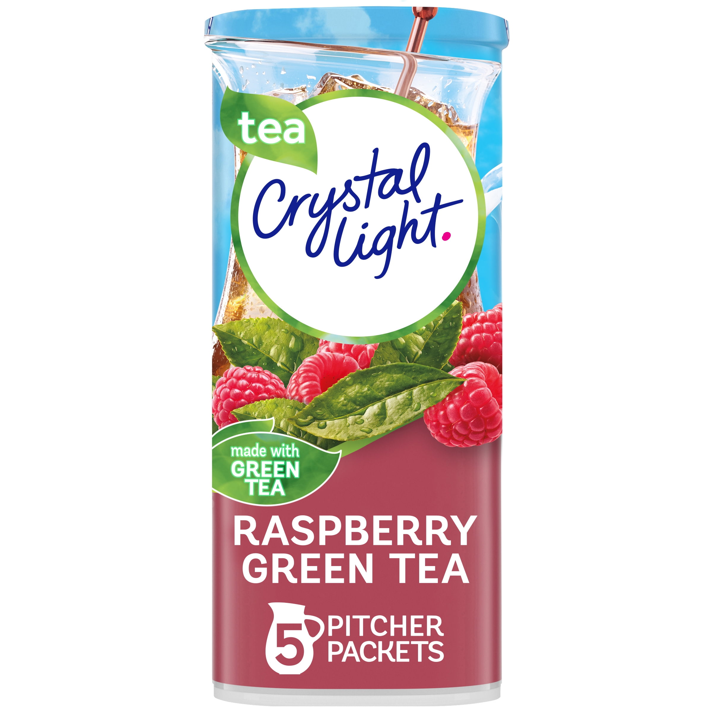 Crystal Light Raspberry Green Tea Sugar Free Drink Mix, 5 ct Pitcher Packets