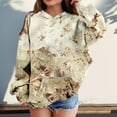 thumbnail image 2 of XDDLITP Camo Hoodies for Girls Kids Maple Leaf Graphic Long Sleeve Sweatshirts Oversize Drop Shoulder Cute Pullover with Pockets,Yellow 150, 2 of 6