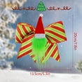 thumbnail image 3 of DAMAI Red Lime Green Christmas Bows Decorationm, 7.8 Large Christmas Tree Wreath Bows with Santa Hat and Gnome Polka Dot Bows Ribbons Gift Bows Glitter Bows for Xmas DIY Crafts Party Ornaments, 3 of 8
