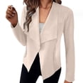thumbnail image 1 of Vestes en Faux Suède pour Femmes Automne 2024 Manches Longues Ouvert devant Manteau Court, 1 of 4
