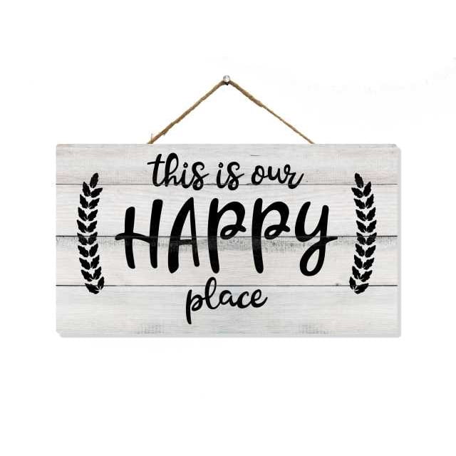 Bedroom Sign Wooden Gift Novelty Shabby Chic Plaque "this is my HAPPY PLACE" 