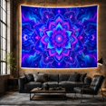thumbnail image 6 of Floral Mandala in a Nebula with Crescent Moons, Mystical Psychedelic for Space Lovers, Celestial Wall Art, Housewarming Gift, Tapestry Wall Hanging for Bedroom and Studio, 6 of 7