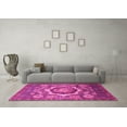 thumbnail image 3 of Ahgly Company Indoor Round Abstract Pink Modern Area Rugs, 3' Round, 3 of 4