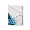 thumbnail image 2 of Inhale Exhale Soft Flannel Fleece Throw Blanket, Spa Yoga in Triangle with Tree of Life Tranquil Graphic, Cozy Plush for Indoor and Outdoor Use, 50" x 70", Night Blue and White, by Ambesonne, 2 of 6