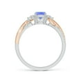 thumbnail image 2 of ANGARA Natural Cushion Tanzanite and Half Moon Diamond Leaf Ring in 14K White & Rose Gold for Women (Size-5mm) | December Birthstone, Anniversary, Jewelry Gift for Women | Natural Tanzanite Ring, 2 of 10