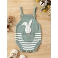 thumbnail image 2 of FEORJGP Infant Boys Girls Easter Overalls Newborn Baby Sleeveless Bodysuit Bunny Print Strap Rompers Spring Outfit, 2 of 8