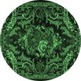thumbnail image 1 of Ahgly Company Indoor Round Medallion Emerald Green French Area Rugs, 3' Round, 1 of 4