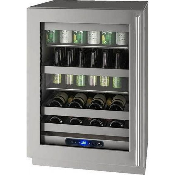U-Line Uhbv524-51A 24" Wide 14 Wine Bottle And 111 Can Capacity Built-In Or Free Standing