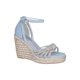 thumbnail image 1 of Sandalias de tacón corrido y plataforma con diseño de nudo con diamantes y correa ajustable de unicolor para mujer, 1 of 5