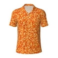 thumbnail image 2 of Daiia Orange Glitter Pattern Men’s Polo Shirts,Solid Deck Shirt,Classic Fit, Breathable Cotton Polo for Casual and Sport Wear-X-Large, 2 of 7