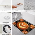 thumbnail image 4 of Horror Pumpkins Kitchen Floor Mats, Halloween Ghost Face Golden Cobweb 2 PCS Anti Fatigue Area Runner Rugs Set Black Non-Slip Bathroom Comfort Standing Mat Home Decor, 4 of 6