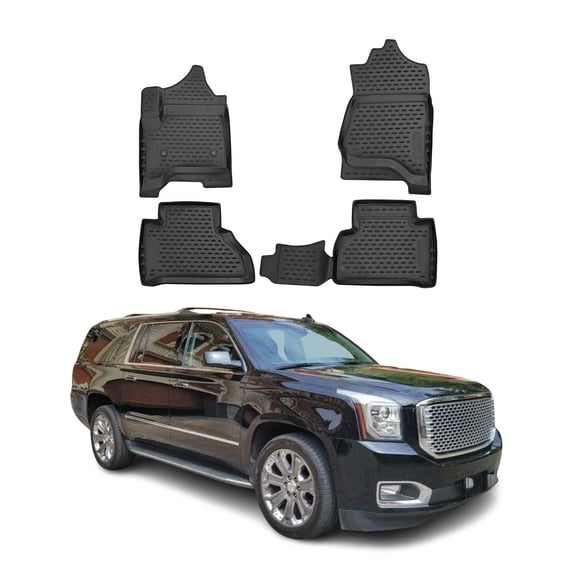 OMAC Floor Mats Liner for GMC Yukon 2015-2020 Black TPE All-Weather 4 Pcs
