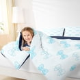 thumbnail image 3 of Erosebridal Blue Bow Love Heart Full Size Comforter Sets for Girls, Kawaii Bowknot Bedding Sets for Kids, Blue Reversible, 3 Pieces, 3 of 6