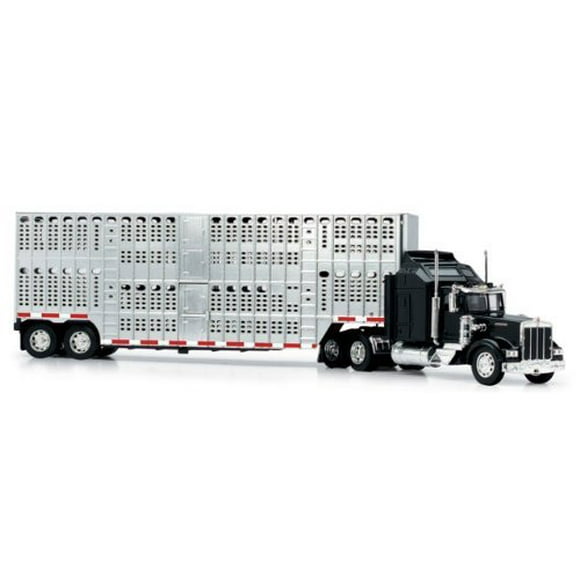 New Ray 1/43 D/C Kenworth W900 Pot Belly Livestock Trailer