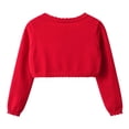 thumbnail image 7 of Trikvn Girls Shrug Sweaters Long Sleeve Cropped Bolero Jacket Cute Bow Embroidered Knit Button Down Cardigan Coat Outerwear for Wedding Party Dress Toddler Kids Wear, 7 of 7