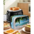 thumbnail image 5 of Ocean Beach Toaster Cover 2 Slice, Palm Trees Summer Tropical Island Seaside Dustproof Bread Machine Oven Cover with Storage Pockets, Fits Most Kitchen Toasters Protector, 5 of 5