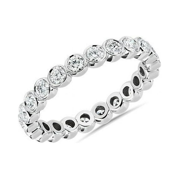 1.00 Carat Brilliant Round Cut Real Diamond Radiating Full Eternity Band for Women Solid 950 Platinum Size 7