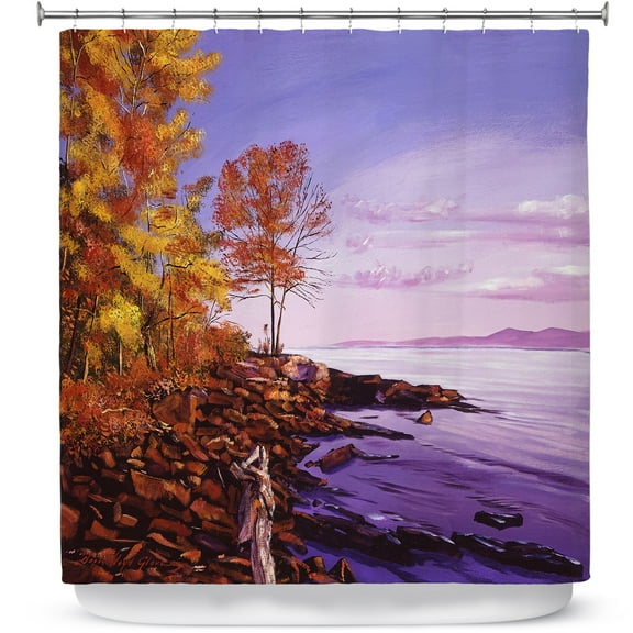 Shower Curtains 70" x 73" from DiaNoche Designs by David Lloyd Glover - Lake Shore Evening