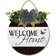 thumbnail image 1 of Eveokoki 11" Welcome Home Sign for Front Door Farmhouse Porch ,Rustic Round Wooden Hanging Signs for Housewarming gift Christmas Festival Decoration Wall Decor Outdoor Indoor, 1 of 5