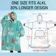thumbnail image 4 of Oversized Wearable Blanket Hoodie,Turquoise Christmas Tree Pattern Sherpa Blanket Hoodie with Super Pockets,Super Warm Fuzzy Pullover for Women & Men, 4 of 6