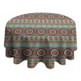 thumbnail image 4 of Round Waterproof Tablecloth 60×60 Inch, Bohemia Reusable Indoor/Outdoor Durable Table Cover for Party Kitchen Dinner Room Decor, 4 of 6