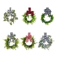 thumbnail image 2 of YINKUU 25cm/10in Plaid Bow Christmas Wreath Decorations, Coarse Linen Ribbon, Cabinet Decoration Wreath, 2 of 13