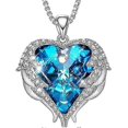 thumbnail image 1 of Angel Wing Love Heart Necklaces for Women Silver Tone Pendant Mother's Day Jewelry Gifts, 1 of 5
