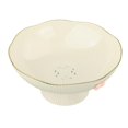 thumbnail image 3 of Pedestal Bowl Bandeja de alimentos Bandeja para la de almacenamiento Decoración de drenaje desmontable Soporte de vegetales para reuniones familiares Beige, 3 of 10