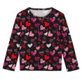 thumbnail image 5 of Spazoro Kids Girls Pullover Shirts Tee, Long Sleeve Spring and Summer Valentine's Day Heart Prints Round Neck Fashion Casual Tops for Child Girls Red Size 4 T, 5 of 8