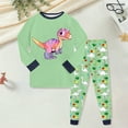 thumbnail image 2 of eczipvz Fall Baby Outfit Boy Boys Snug Fit Cotton Pajama Set Light Green,7-8 Years, 2 of 5