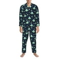 thumbnail image 3 of Naloa Galaxy With Ufo Men’s Pajamas Set - Long Sleeve Button Down Sleep Shirt and Pajama Bottoms Sleepwear Set-Medium, 3 of 7