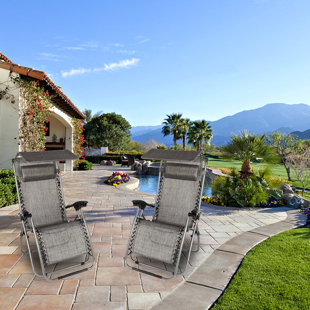 Kepooman Zero Gravity Chair Lounge Chair, Portable Folding Chairs for Sun Bath, Lawn & Patio Chair, Folding Beach Chair with Awning Leisure, Gray Kepooman Zero Gravity Chair Lounge Chair, Portable Folding Chairs for Sun Bath, Lawn & Patio Chair, Folding Beach Chair with Awning Leisure, Gray