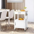 Kitchen Cart with Small Kitchen Island on Wheels w/Drawer 3 Rolling